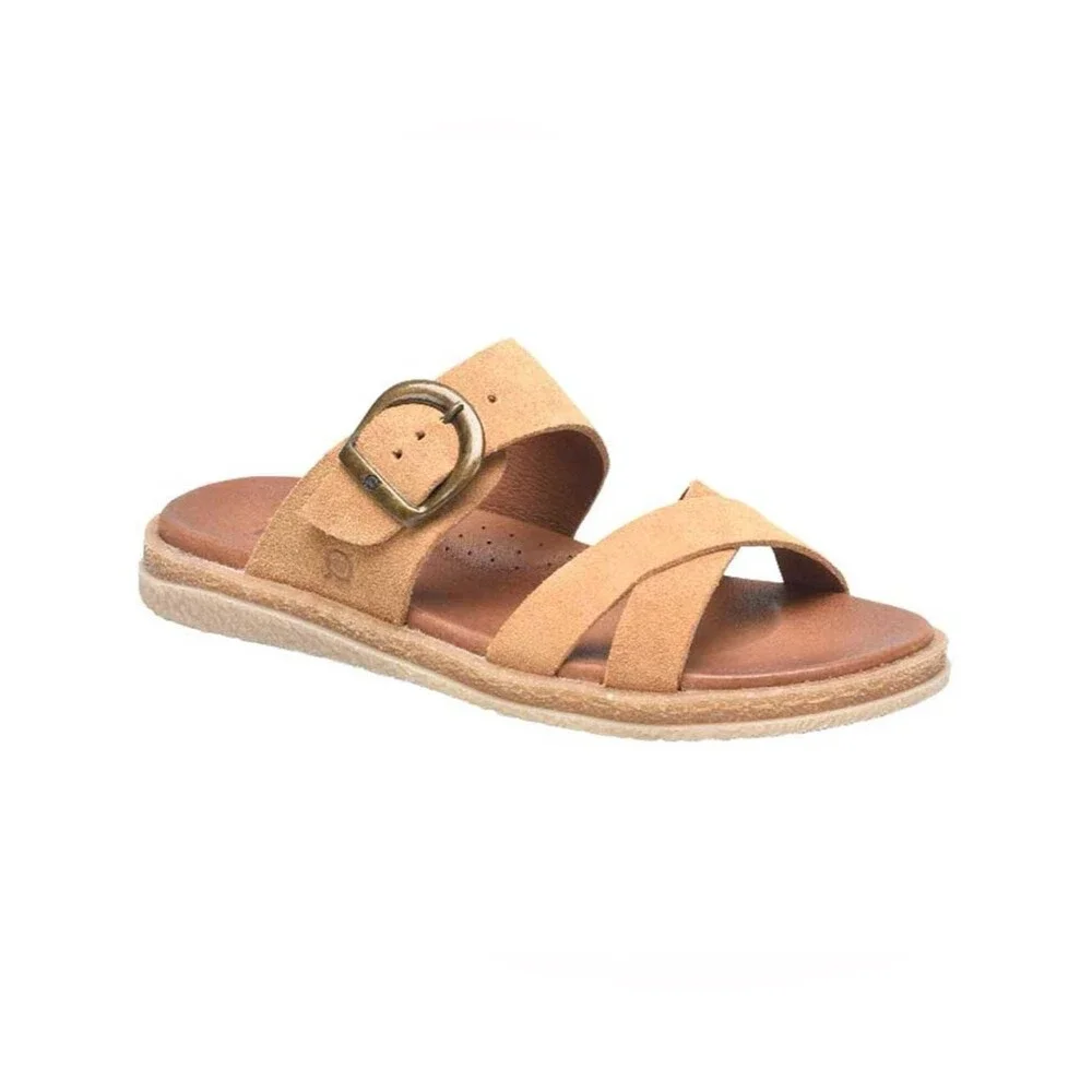 Born Caite Sandal Tan Suede Men’s 11 Buckle Vacation Adventure Beach Casual